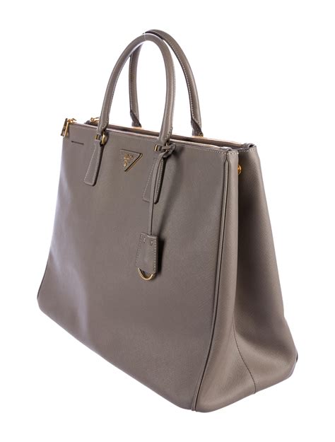 prada galleria double zip tote saffiano large brown|prada galleria handbags.